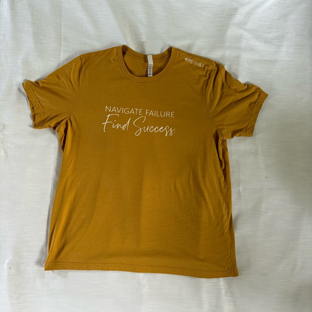 Mustard Yellow Short Sleeve Tee Casual Crew Neck